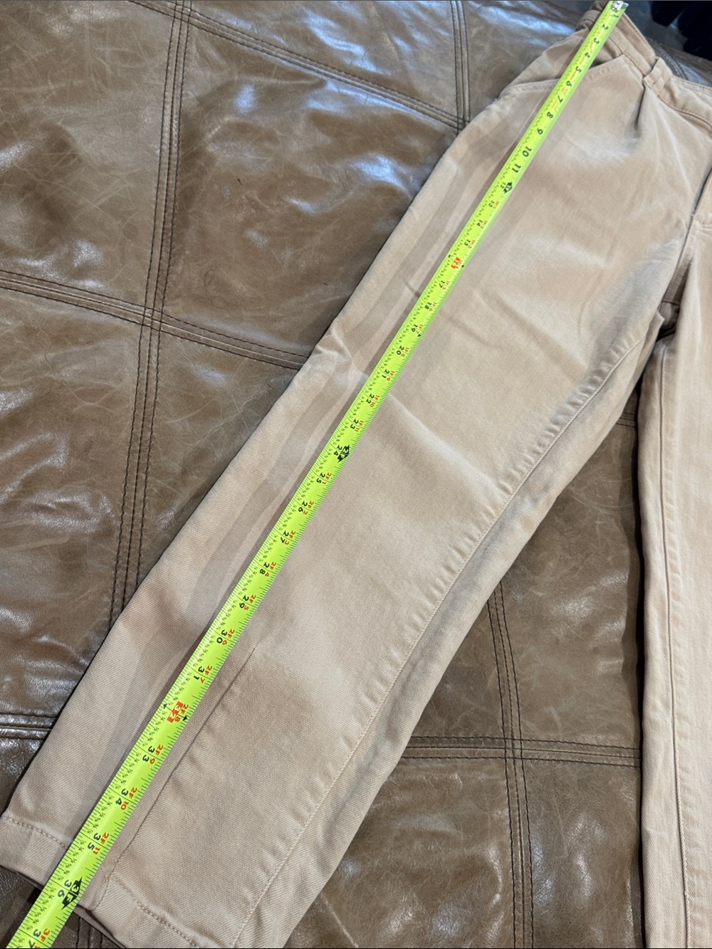 Sezane Manu Trousers Relaxed High-Rise Cropped Pants in Beige Size 36 (4) - Picture 7 of 8